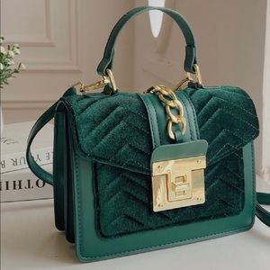 Beautiful vibrant green detailed handbag